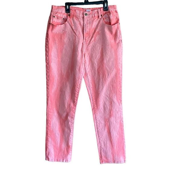 DG2 Diane Gilman Coral Tie Dye Jeans 10 - Picture 7 of 12